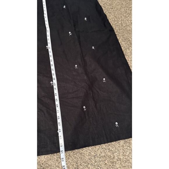 Ultra Dress New York Dress Size 10 Black Linen Blend Embroidered Button Back - Picture 14 of 15